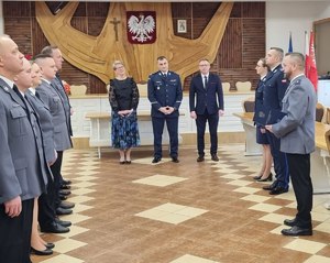 Uroczystość zmiany na stanowisku Komendanta Komisariatu Policji w Myszyńcu