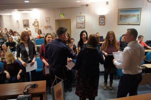 Zakończenie kursu samoobrony dla kobiet 24.11.2017 UM w Siedlcach