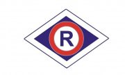 Logo ruchu drogowego. Litera R w kole